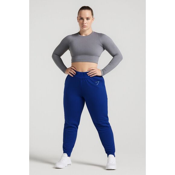 GYMSHARK Blue Gym Sports Sweatpants Joggers Pants Trousers Women's Size Medium - Picture 1 of 8